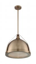 Nuvo 60/7203 - Barbett - 1 Light Pendant with Fresnel Glass - Burnished Brass Finish
