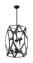 Nuvo 60/7306 - Zemi - 6 Light Pendant with Clear Glass - Black Finish