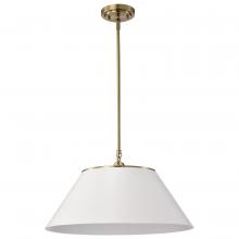 Nuvo 60/7415 - Dover; 3 Light; Large Pendant; White with Vintage Brass