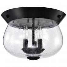 Nuvo 60/7806 - Boliver 3 Light Flush Mount; Matte Black Finish; Clear Seeded Glass