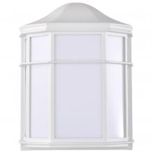 Nuvo 62/1396 - LED Cage Lantern Fixture; White Finish with White Linen Acrylic