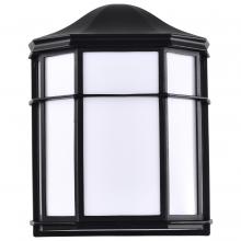 Nuvo 62/1397 - LED Cage Lantern Fixture; Black Finish with White Linen Acrylic