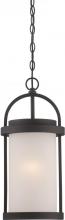 Nuvo 62/655 - Willis - LED Hanging Lantern with Antique White Glass - Textured Black Finish