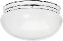 Nuvo SF77/347 - 2 Light - 12" Flush with White Glass - Polished Brass Finish