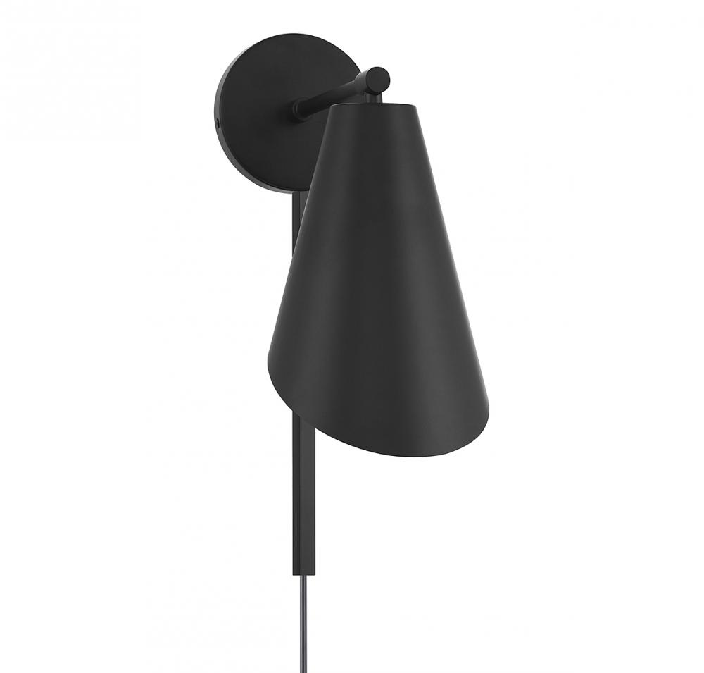 1-Light Wall Sconce in Matte Black