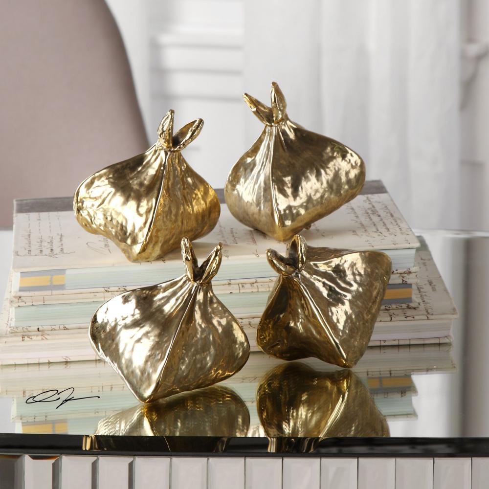 Uttermost Box Fruit Gold Sculptures S/4