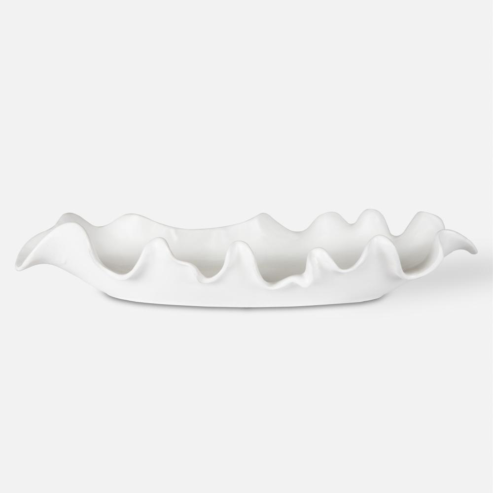 Uttermost Ruffled Feathers Modern White Bowl