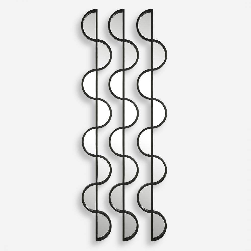 Wisp Mirrored Iron Wall Decor, S/3