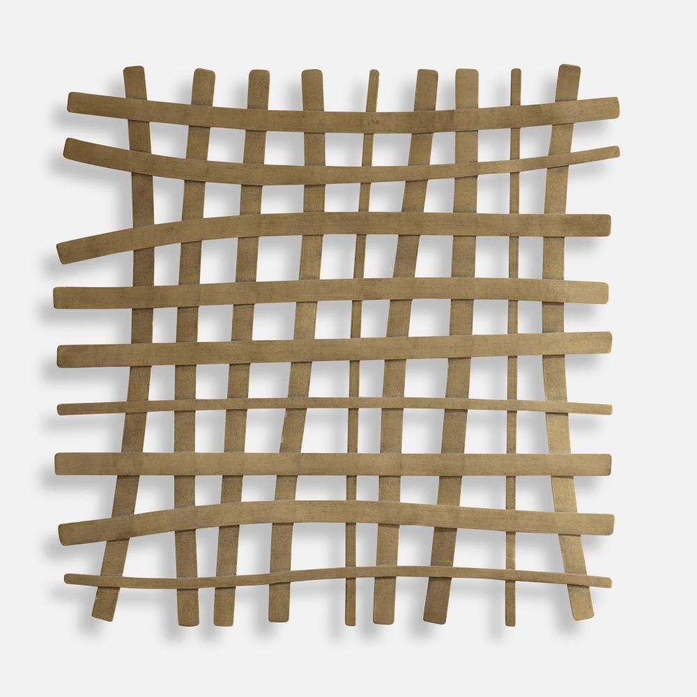 Gridlines Gold Metal Wall Decor