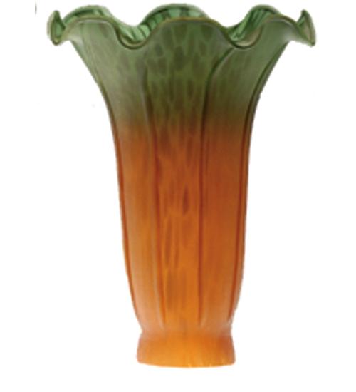 4" Wide X 6" High Amber/Green Pond Lily Shade