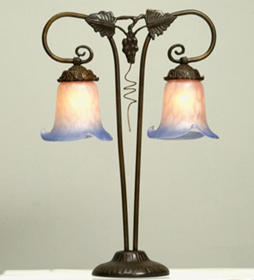 20"H Twin Grapevine Pink and Blue 2 LT Table Lamp
