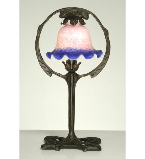 17"H French Pink and Blue Accent Lamp