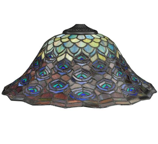 16" Wide Tiffany Peacock Feather Shade