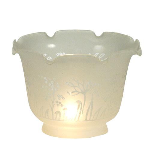 8"W X 5"H Revival Ruffle Frosted Etched Shade