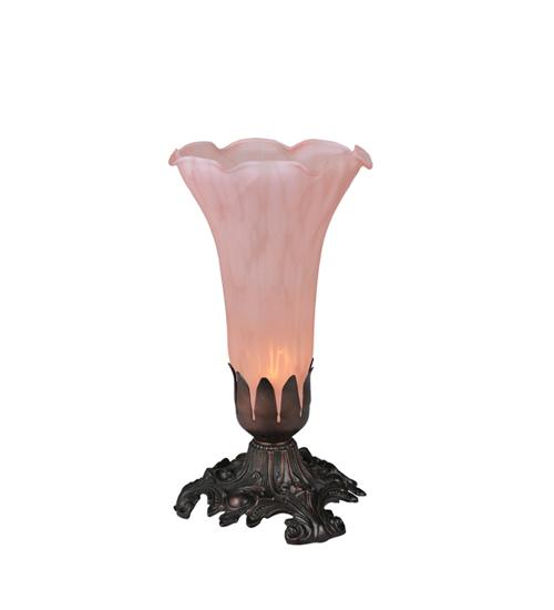 8"H Pink Pond Lily Victorian Accent Lamp