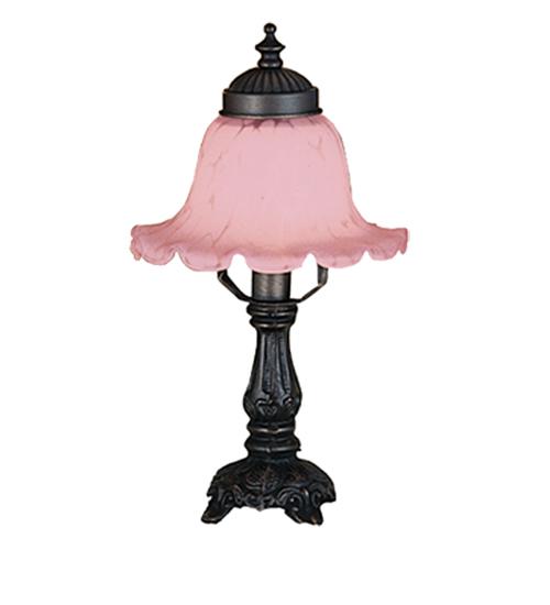 12.5" High Fluted Bell Pink Mini Lamp