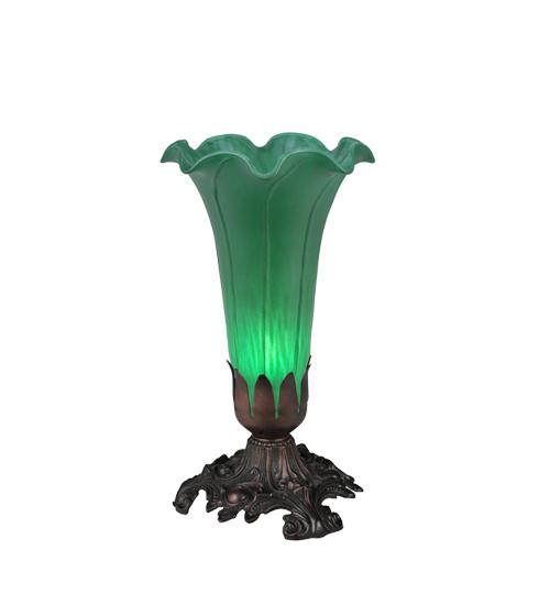 8"H Green Pond Lily Accent Lamp