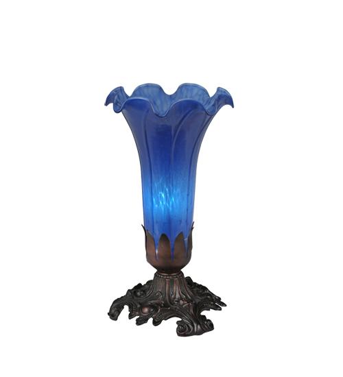 8" High Blue Tiffany Pond Lily Victorian Accent Lamp