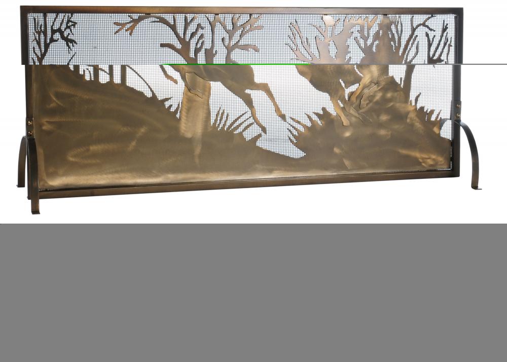 44"W X 31.5"H Deer on the Loose Fireplace Screen
