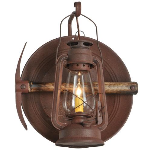 16" Wide Miners Lantern Wall Sconce
