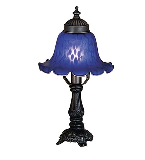 12.5" High Fluted Bell Blue Mini Lamp
