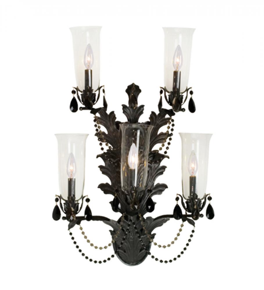 20" Wide French Baroque 5 Light Wall Sconce