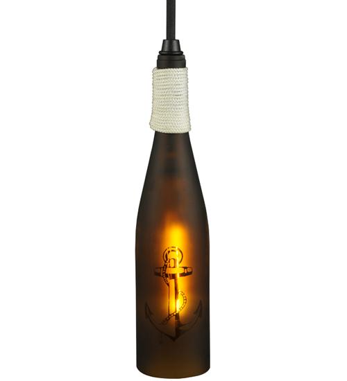 3"W Coastal Collection Anchor Wine Bottle Mini Pendant