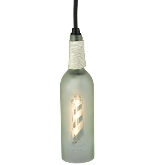 3"W Coastal Collection Lighthouse Wine Bottle Mini Pendant