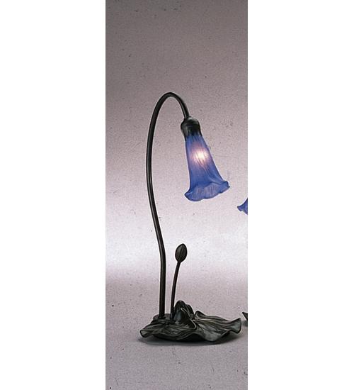 16" High Blue Pond Lily Mini Lamp