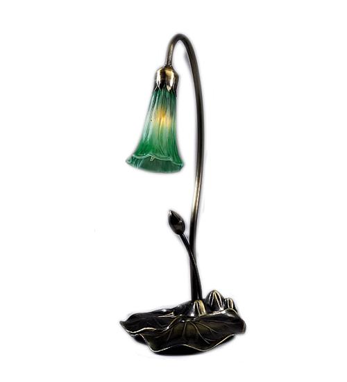 16" High Green Pond Lily Mini Lamp