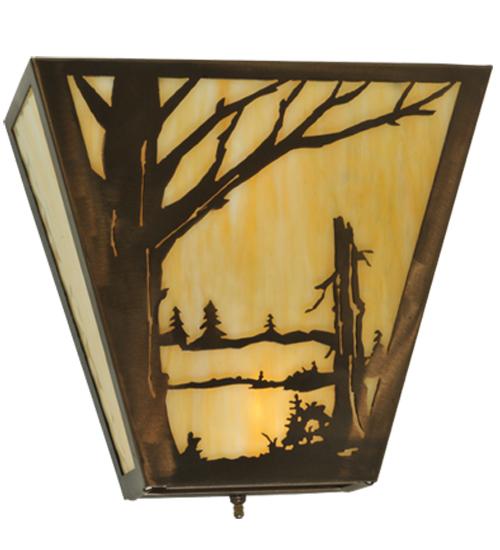 13"W Quiet Pond Left Wall Sconce