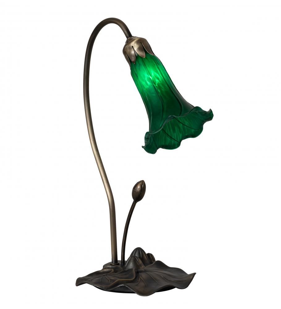 16" High Green Tiffany Pond Lily Accent Lamp