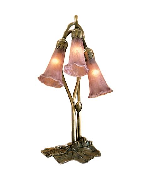 16" High Lavender Pond Lily 3 LT Accent Lamp