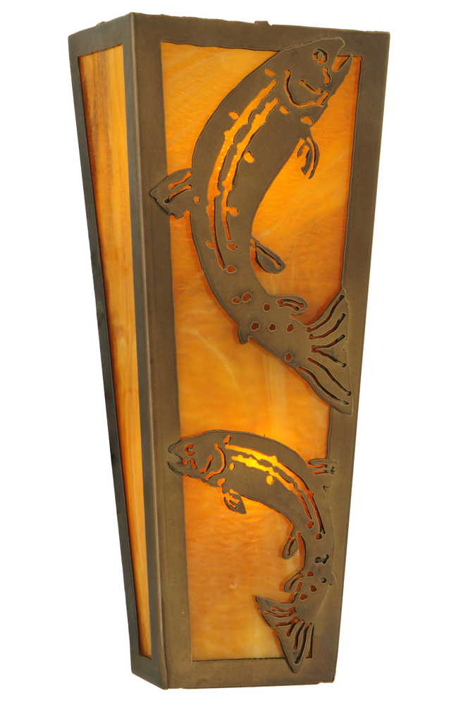 5" Wide Leaping Trout Wall Sconce