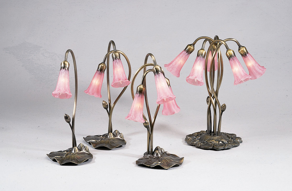 16" High Pink Pond Lily 2 LT Accent Lamp
