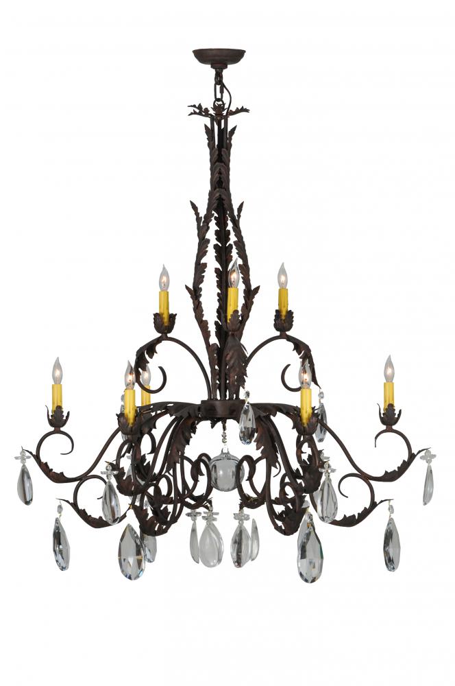38.5" Wide New Country French 9 Light Chandelier