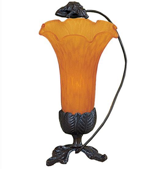 8"H Sitting Frog Amber Accent Lamp