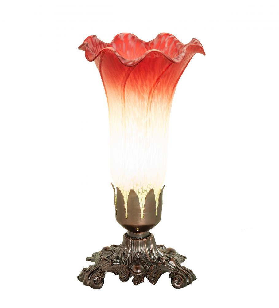 8" High Seafoam/Cranberry Victorian Accent Lamp