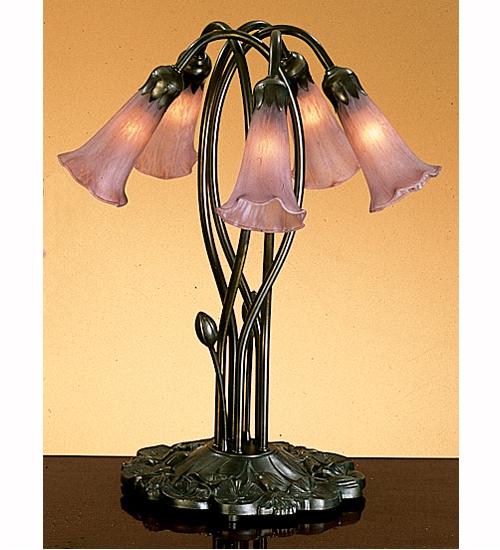 17" High Lavender Pond Lily 5 Light Accent Lamp