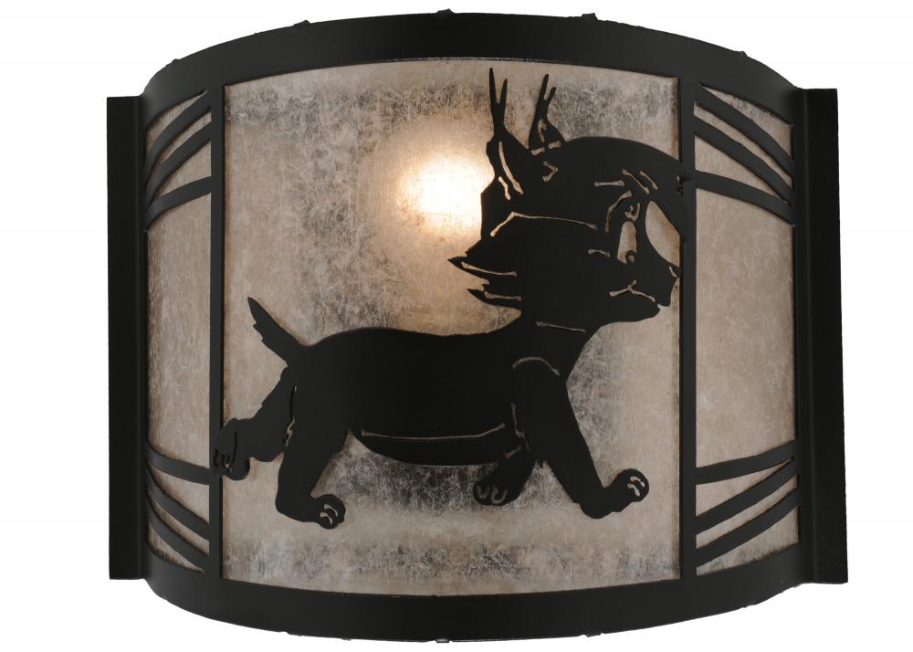 12"W Lynx on the Loose Right Wall Sconce