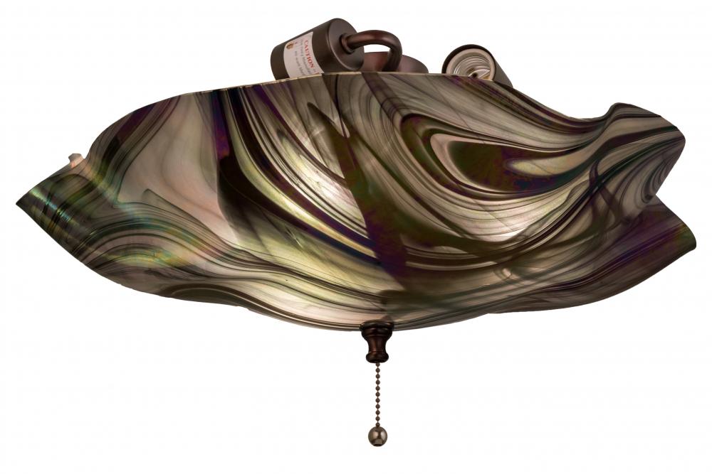18"W Metro Fusion Noir Swirl Iridescent Fan Light