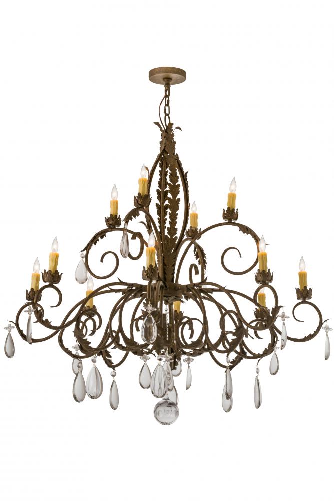 50" Wide New Country French 12 Light Chandelier