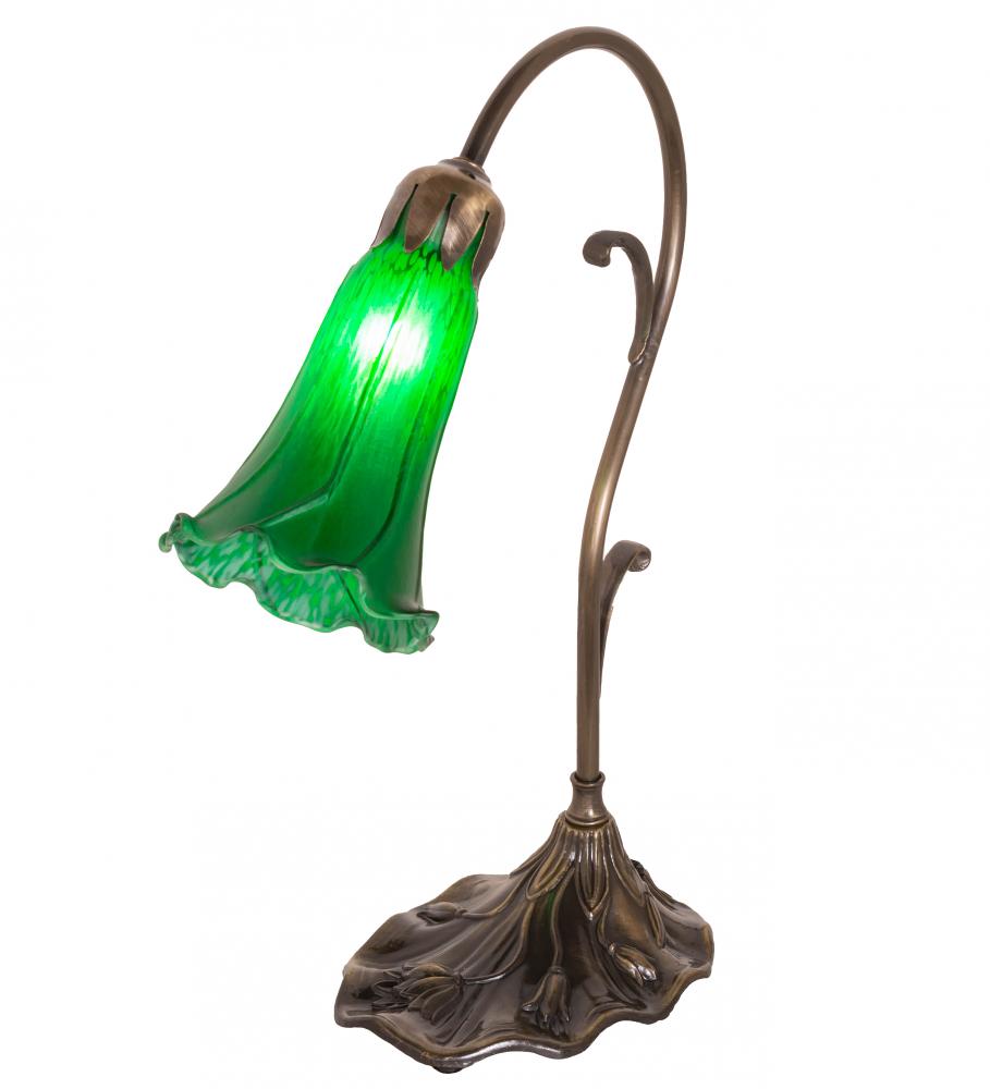15" High Green Tiffany Pond Lily Accent Lamp
