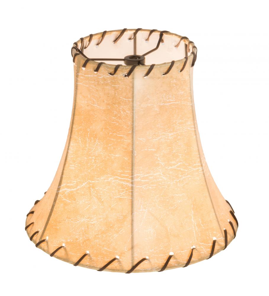 9" Wide Faux Leather Tan Hexagon Shade