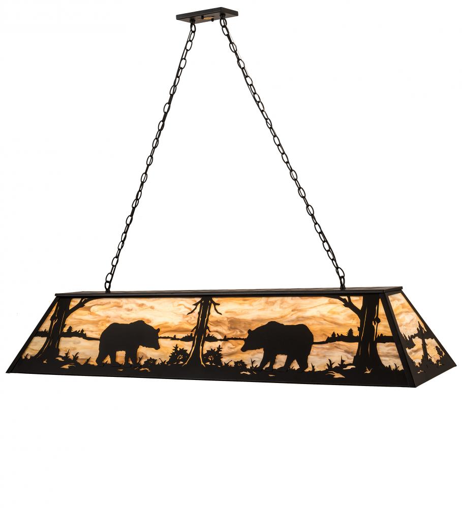 60"L Bear at Lake Oblong Pendant