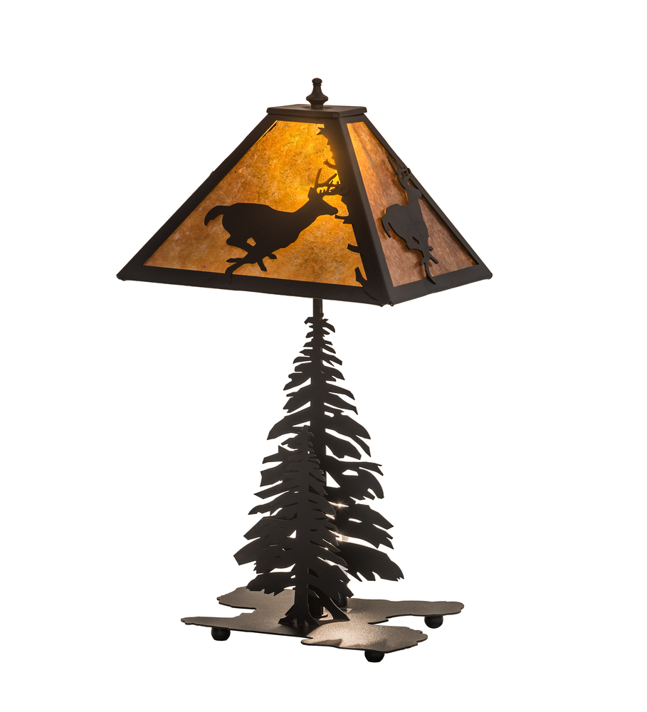 22" High Deer on the Loose W/Lighted Base Table Lamp
