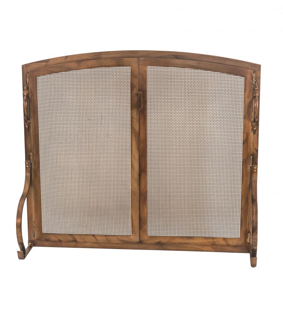 44" Wide X 38" High Prime Arched Operable Door Fireplace Screen