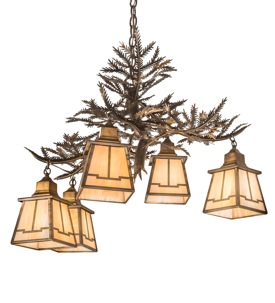 30" Wide Pine Branch Valley View 5 LT Chandelier