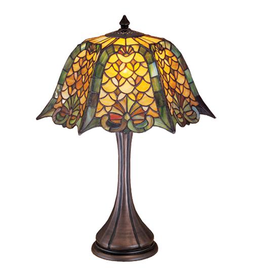 21"H Duffner & Kimberly Shell & Diamond Table Lamp