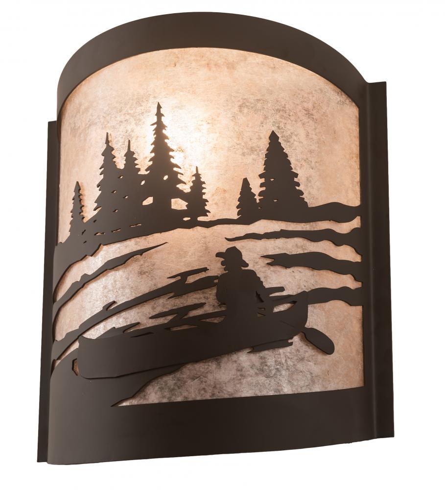 10" Wide Canoe At Lake Right Wall Sconce